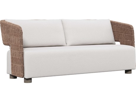 Bernhardt Exteriors Maldives White/Cream   Cast Aluminum Cushion Sofa