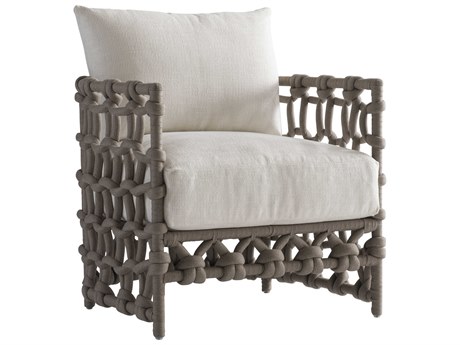 Bernhardt Exteriors Shiitake / Gray Powder Coat Aluminum Cushion Patio Lounge Chair