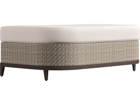 Bernhardt Exteriors Captiva White/Cream Wicker Cushion Ottoman