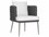 Bernhardt Exteriors Silver Mist Santa Cruz Arm Outdoor Dining Chair with Nordic Grey Cushion  BHEX02545Q