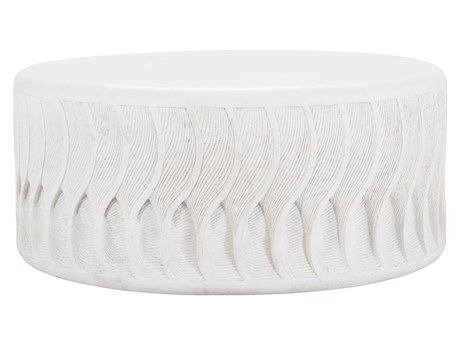 Bernhardt Exteriors Coquille White Round Patio Coffee Table