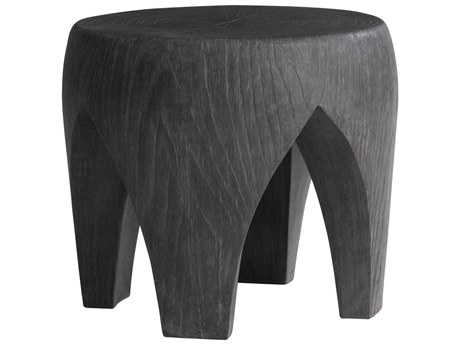 Bernhardt Exteriors Neptune Dark Ash Wood Round Patio End Table