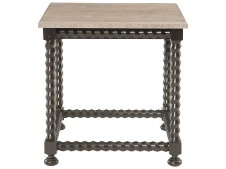Bernhardt Cordova Square Stone Ebonized End Table