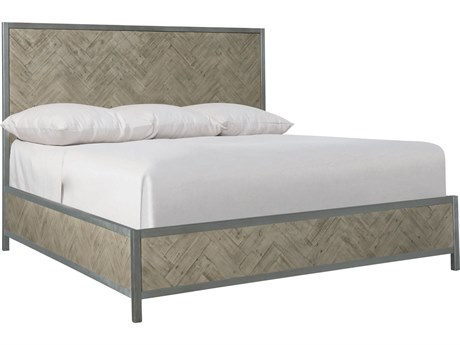 Bernhardt Highland Park Loft Milo Morel Glazed Silver Brown Solid Wood King Panel Bed