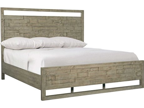 Bernhardt Highland Park Loft Shaw Morel Brown Pine Wood King Panel Bed