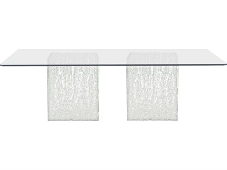 Bernhardt Interiors Arctic Rectangular Glass Clear Dining Table