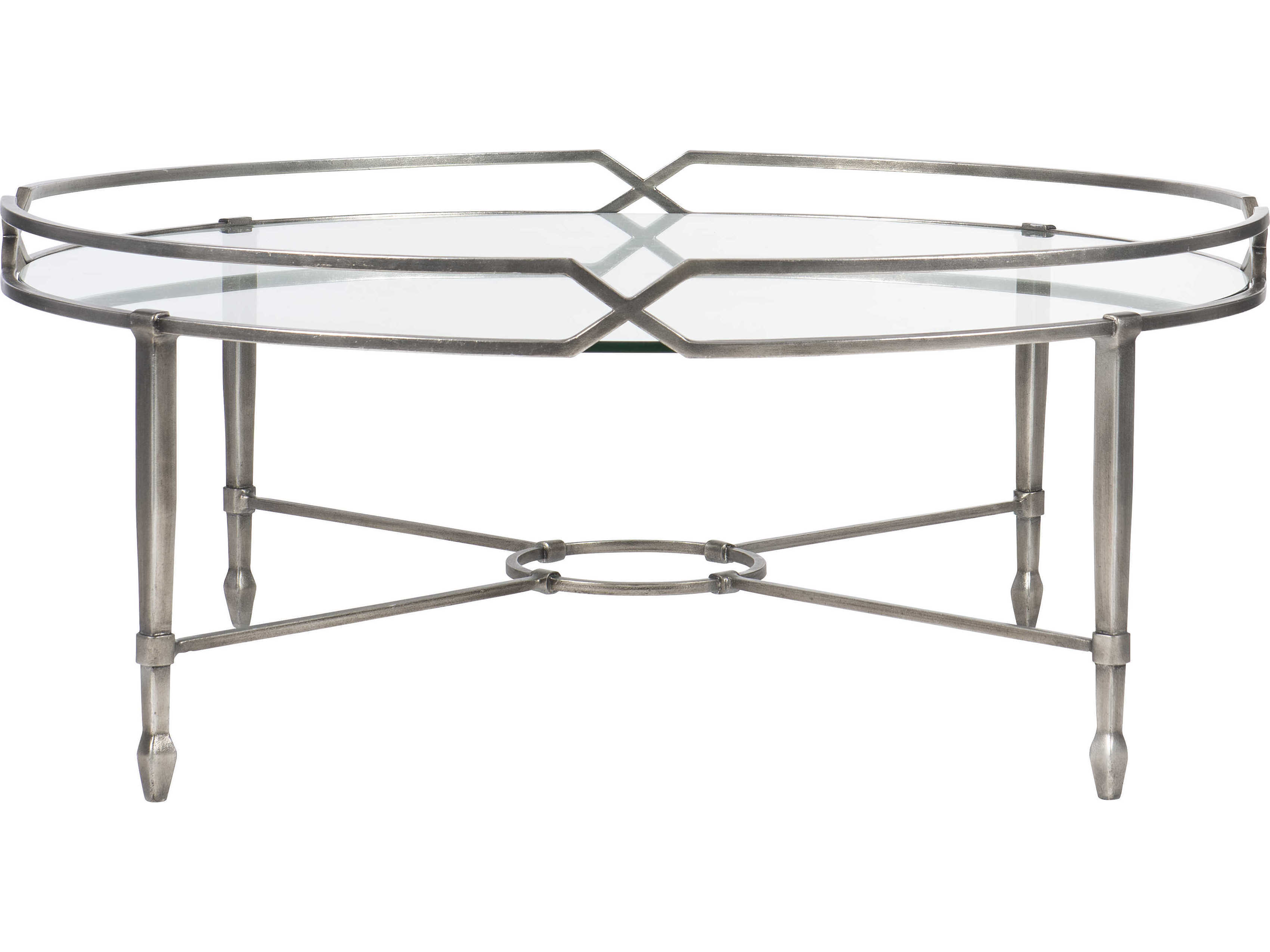 bernhardt round glass coffee table