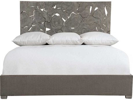 Bernhardt Interiors Gray Teak Wood King Panel Bed
