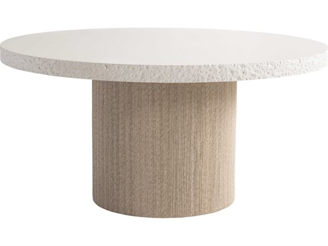 Bernhardt Kiona Round Faux Stone Crema Sandbar Dining Table