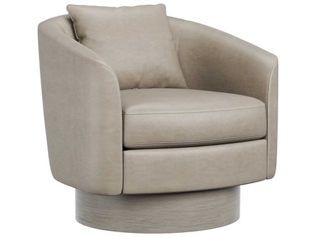 Bernhardt Camino Swivel Leather Accent Chair