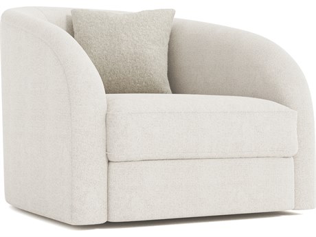 Bernhardt Plush Swivel White Accent Chair