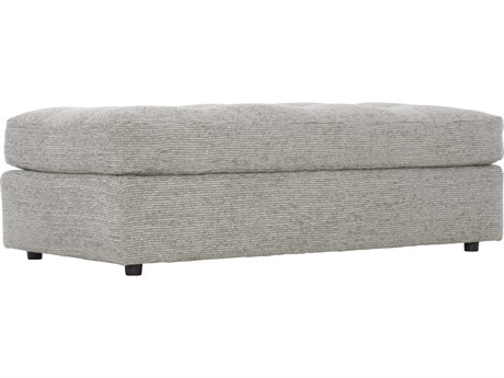 Bernhardt Plush Grey Upholstered Ottoman