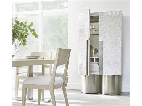 Bernhardt Solaria White Ash Wood Bar Cabinet