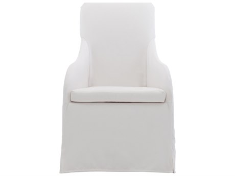 Bernhardt White Upholstered Arm Dining Chair