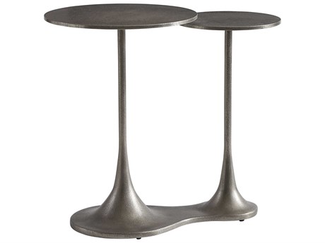 Bernhardt Interiors Circlet Bunching Round Metal Graphite End Table