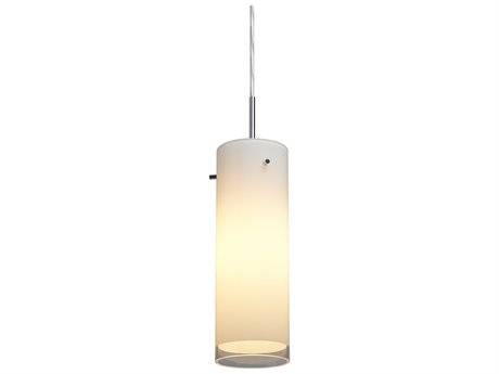Bruck Lighting Cyrus 1-Light White Glass Cylinder Mini Pendant