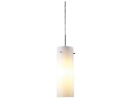 Bruck Lighting Titan 1-Light White Glass Cylinder Mini Pendant