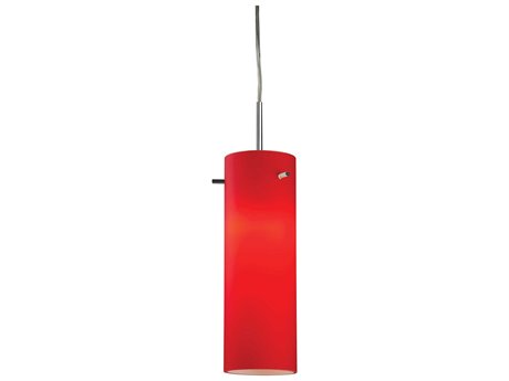 Bruck Lighting Titan 1-Light Red Glass Cylinder Mini Pendant