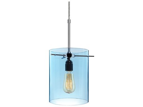 Bruck Lighting London 1-Light Gray Glass Cylinder Mini Pendant
