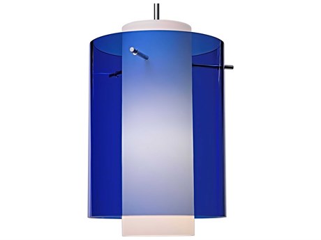 Bruck Lighting Rome 1-Light Blue Glass Cylinder Mini Pendant