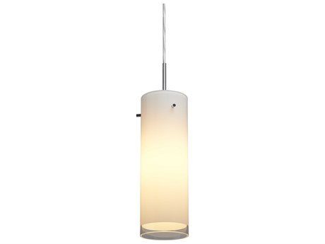 Bruck Lighting Cyrus 1-Light White Glass LED Cylinder Mini Pendant