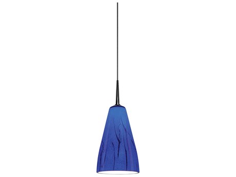 Bruck Lighting Zara 1-Light Blue Glass LED Bell Mini Pendant