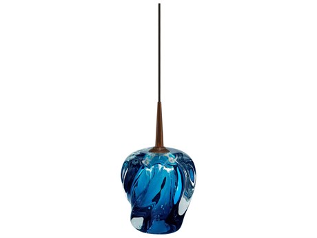 Bruck Lighting Aurora 1-Light Blue Glass LED Mini Pendant