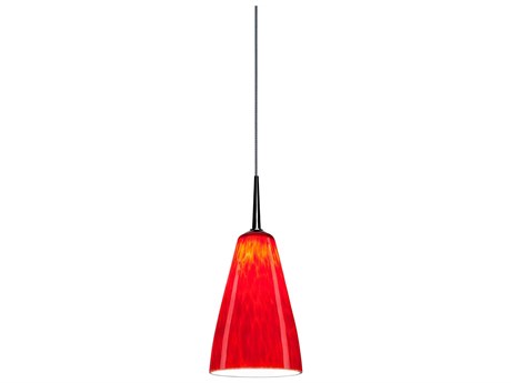 Bruck Lighting Zara 1-Light Red Glass Bell Mini Pendant