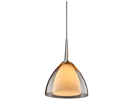 Bruck Lighting Rainbow 1-Light Gray Glass Bell Mini Pendant