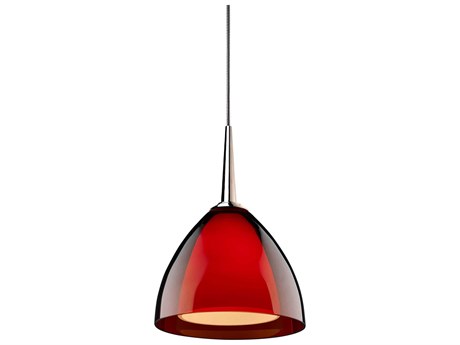 Bruck Lighting Rainbow 1-Light Red Glass Bell Mini Pendant