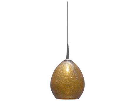 Bruck Lighting Vibe 1-Light Gold Glass Bell Mini Pendant