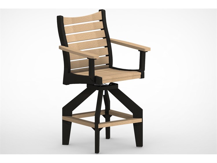 Berlin Gardens Bristol Recycled Plastic Swivel Bar Arm Chair