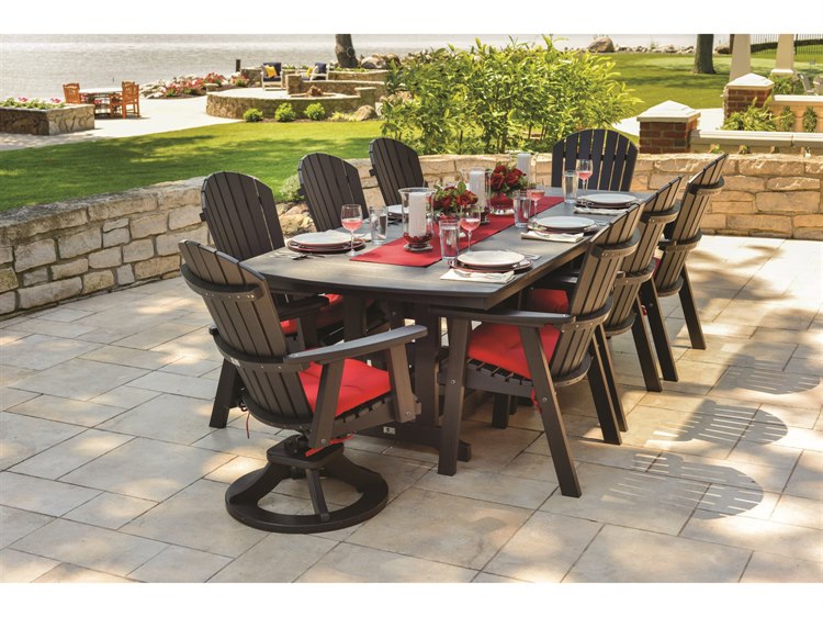 Berlin Gardens Comfo-back Recycled Plastic Fire Pit Dining Set