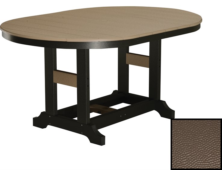 Berlin Gardens Garden Classic Recycled Plastic Hammered 64''W x 44''D Oval Counter Height Table