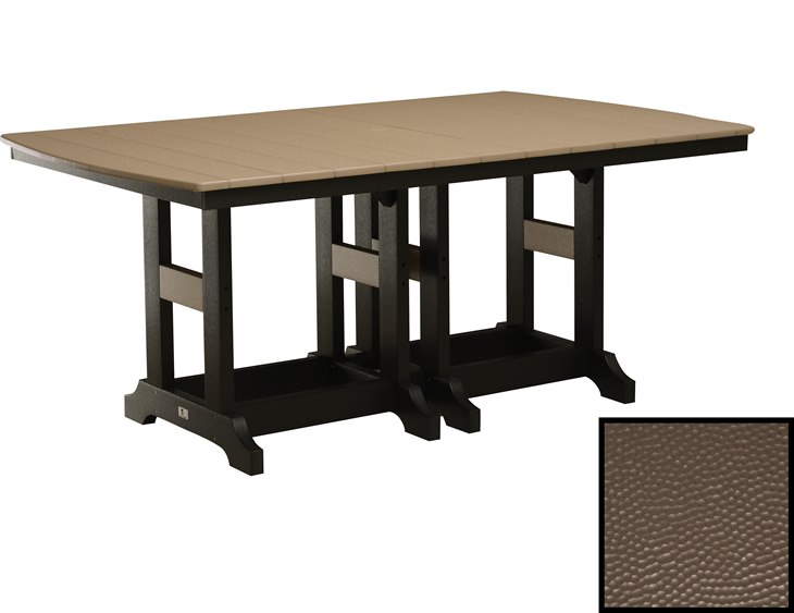 Berlin Gardens Garden Classic Recycled Plastic Hammered 72''W x 44''D Rectangular Counter Height Table
