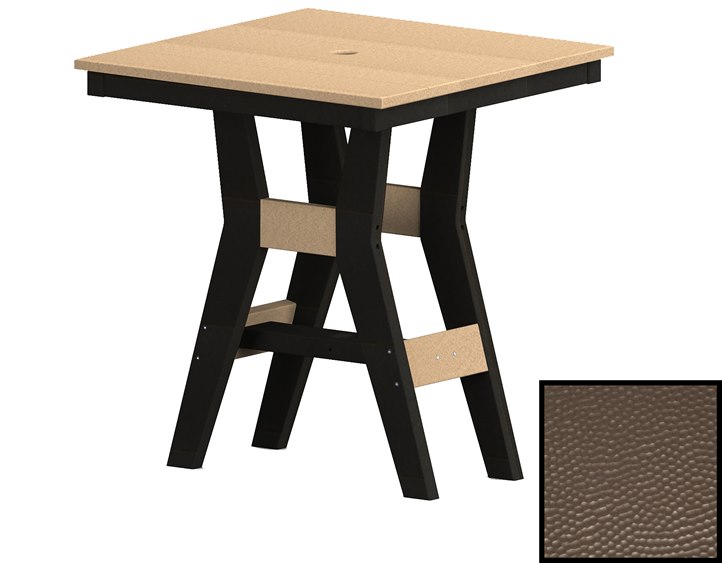 Berlin Gardens Harbor Recycled Plastic Hammered Square Outdoor Counter Height Table