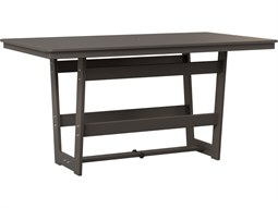 Berlin Gardens Hudson Recycled Plastic 70''W x 40''D Rectangular Counter Height Table with Umbrella Hole