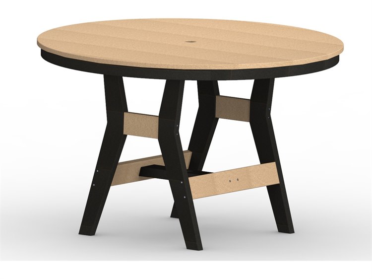 Berlin Gardens Harbor Recycled Plastic Round Outdoor Patio Dining Table