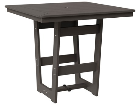 Berlin Gardens Hudson Recycled Plastic 40'' Wide Square Bar Height Table with Umbrella Hole
