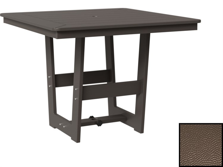 Berlin Gardens Hudson Recycled Plastic 40'' Wide Square Dining Height Table with Umbrella Hole