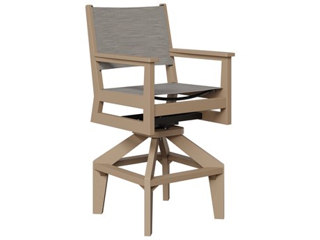 Berlin Gardens Mayhew Recycled Plastic Padded Sling Bar Swivel Chair