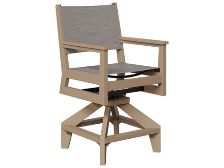 Berlin Gardens Mayhew Recycled Plastic Padded Sling Counter Swivel Chair