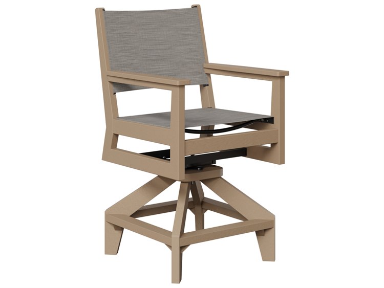 Berlin Gardens Mayhew Recycled Plastic Padded Sling Counter Swivel Chair