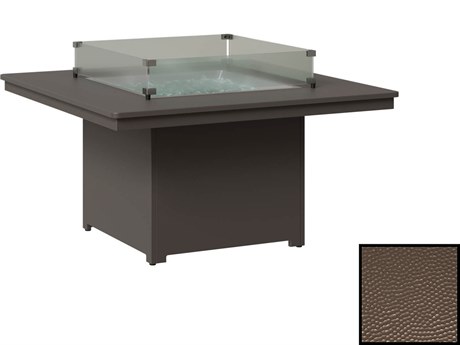 Berlin Gardens Numa Recycled Plastic 47'' Wide Square Fire Pit Height Table in Hammered