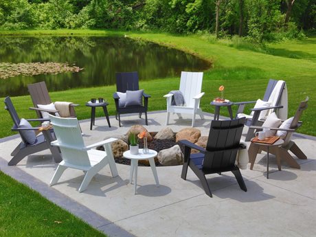 Berlin Gardens Nordic Recycled Plastic Firepit Lounge Set
