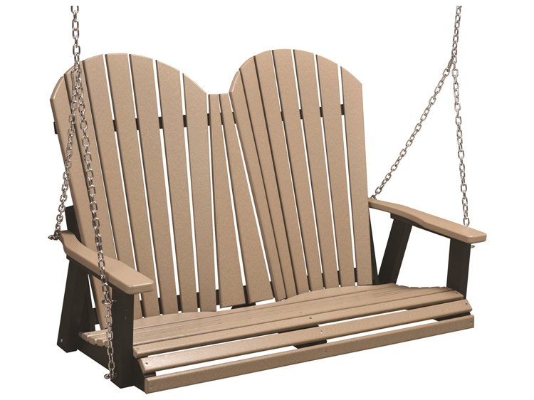 Berlin Gardens Comfo-Back Recycled Plastic Double Outdoor Swing in Zinc Chains