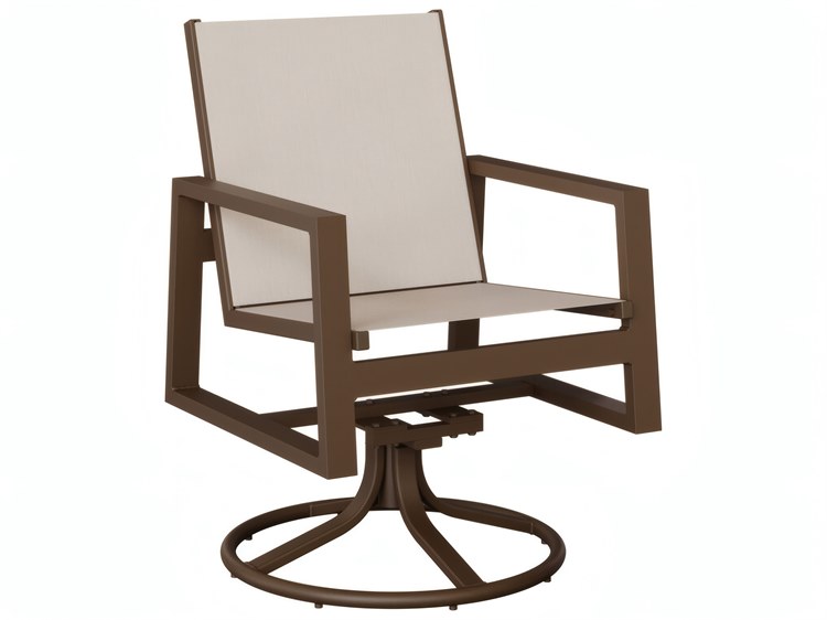 Berlin Gardens Vida Aluminum Padded Sling Swivel Rocker Dining Chair