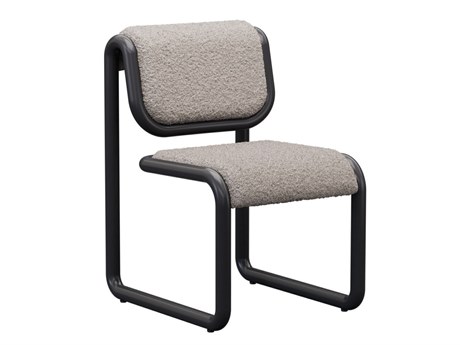 Bend Goods Tube Plywood Black Upholstered Armless Dining Chair