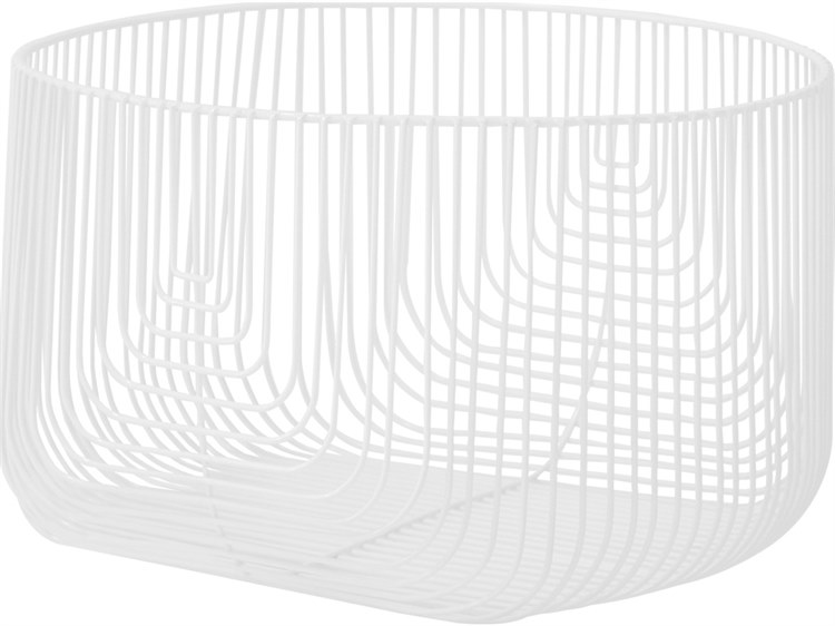 Bend Goods Outdoor Galvanized Iron White 18'' Basket