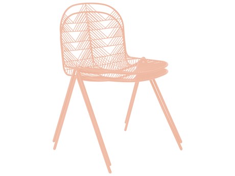 Bend Goods Outdoor Betty Galvanized Iron Peachy Pink Dining Chair